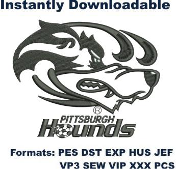 Pittsburgh Riverhounds Black logo embroidery design